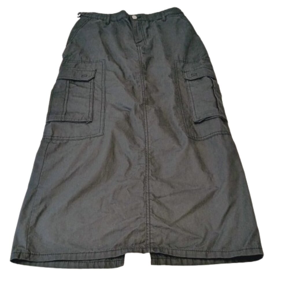 Wild Fable Women's Dark Gray Cotton Cargo Maxi Skirt Size XS NWT - Picture 2 of 10